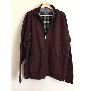 YeoKou Mens Cashmere Wool Blend Full Zip Cardigan Fleece Lined Sweater XL